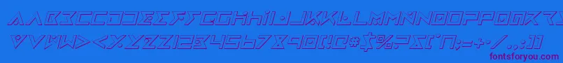 IronCobra3DItalic Font – Purple Fonts on Blue Background