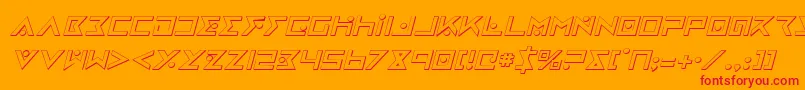 IronCobra3DItalic-Schriftart – Rote Schriften auf orangefarbenem Hintergrund