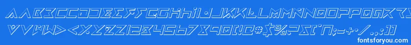IronCobra3DItalic Font – White Fonts on Blue Background