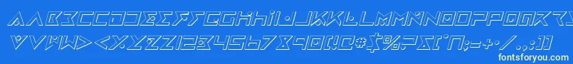 IronCobra3DItalic Font – Yellow Fonts on Blue Background
