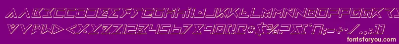 IronCobra3DItalic Font – Yellow Fonts on Purple Background