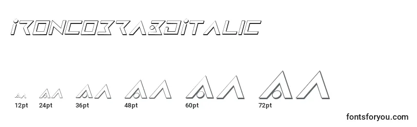 Размеры шрифта IronCobra3DItalic
