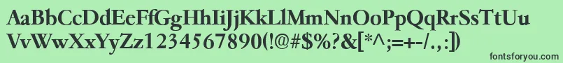 ParamountBold-fontti – mustat fontit vihreällä taustalla