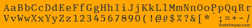 PrestigeeliteboldBold-Schriftart – Schwarze Schriften auf orangefarbenem Hintergrund