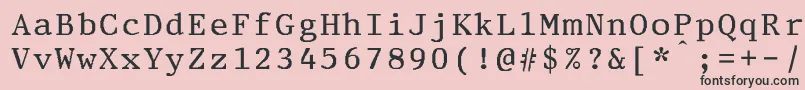 フォントPrestigeeliteboldBold – ピンクの背景に黒い文字