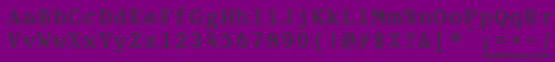 フォントPrestigeeliteboldBold – 紫の背景に黒い文字