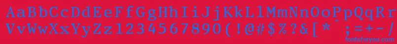 PrestigeeliteboldBold Font – Blue Fonts on Red Background