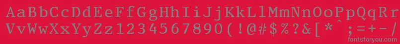 PrestigeeliteboldBold Font – Gray Fonts on Red Background