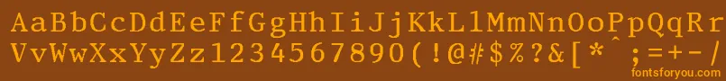 PrestigeeliteboldBold Font – Orange Fonts on Brown Background