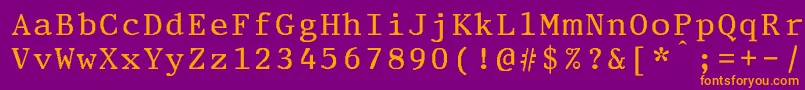 PrestigeeliteboldBold Font – Orange Fonts on Purple Background