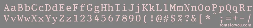 フォントPrestigeeliteboldBold – 灰色の背景にピンクのフォント