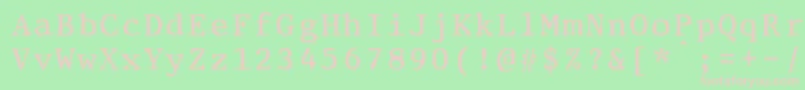 フォントPrestigeeliteboldBold – 緑の背景にピンクのフォント