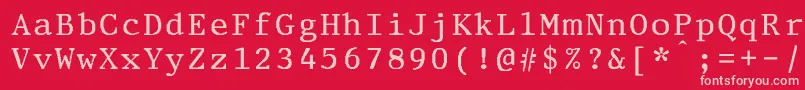 PrestigeeliteboldBold-Schriftart – Rosa Schriften auf rotem Hintergrund