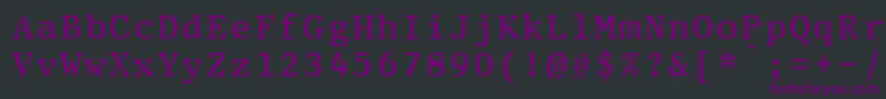 Шрифт PrestigeeliteboldBold – фиолетовые шрифты на чёрном фоне
