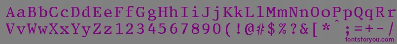 Шрифт PrestigeeliteboldBold – фиолетовые шрифты на сером фоне