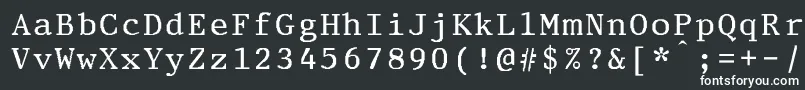 Шрифт PrestigeeliteboldBold – белые шрифты на чёрном фоне