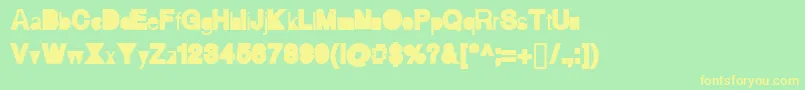 Aihellvertigo Font – Yellow Fonts on Green Background