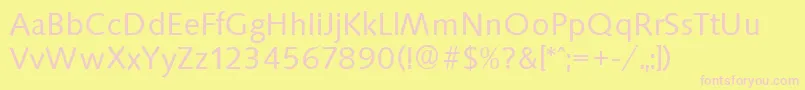 Czcionka SaxonyserialRegular – różowe czcionki na żółtym tle