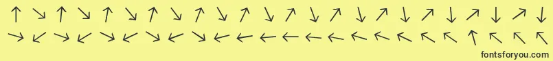 Arrowfont Font – Black Fonts on Yellow Background