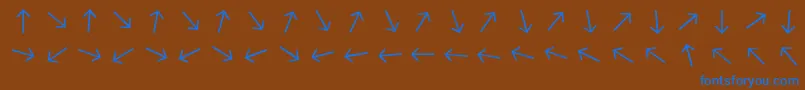 Weitere Informationen zur Arrowfont-Schriftart Arrowfont-Schriftart – Blaue Schriften auf braunem Hintergrund