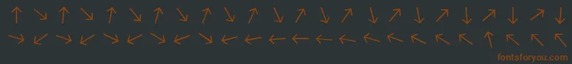 Fonte Arrowfont – fontes marrons em um fundo preto
