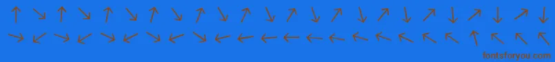 Arrowfont-Schriftart – Braune Schriften auf blauem Hintergrund
