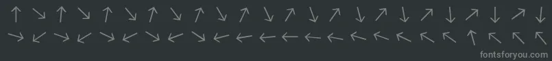 Fonte Arrowfont – fontes cinzas em um fundo preto