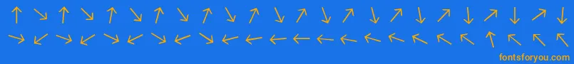 Arrowfont Font – Orange Fonts on Blue Background