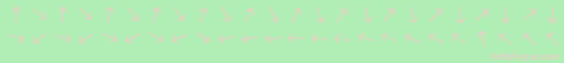 フォントArrowfont – 緑の背景にピンクのフォント
