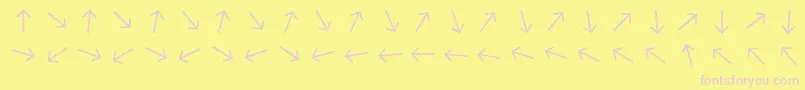フォントArrowfont – ピンクのフォント、黄色の背景