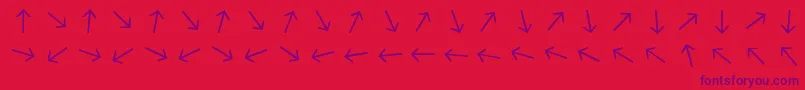 フォントArrowfont – 赤い背景に紫のフォント