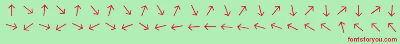 フォントArrowfont – 赤い文字の緑の背景