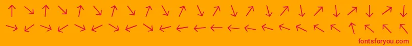 Arrowfont-fontti – punaiset fontit oranssilla taustalla