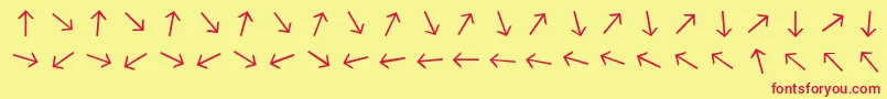 Czcionka Arrowfont – czerwone czcionki na żółtym tle