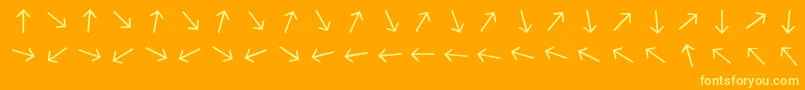 Arrowfont Font – Yellow Fonts on Orange Background