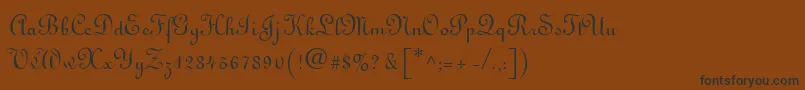 フォントLirusstygra – 黒い文字が茶色の背景にあります