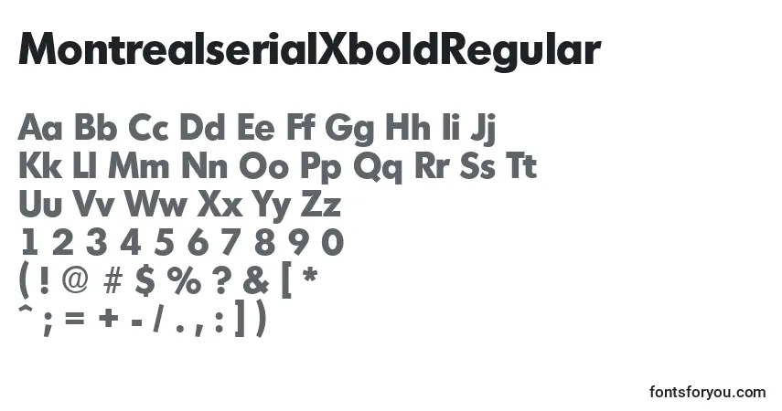 A fonte MontrealserialXboldRegular – alfabeto, números, caracteres especiais