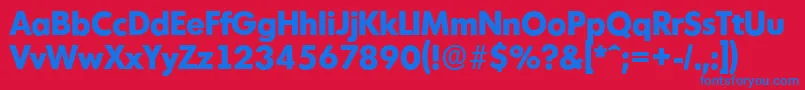 フォントMontrealserialXboldRegular – 赤い背景に青い文字