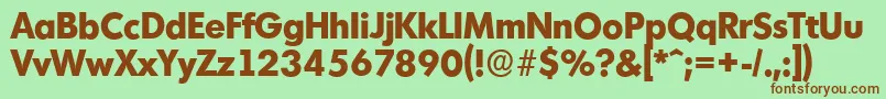 MontrealserialXboldRegular-fontti – ruskeat fontit vihreällä taustalla