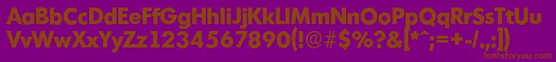 MontrealserialXboldRegular-fontti – ruskeat fontit violetilla taustalla