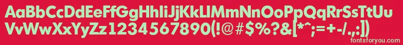 MontrealserialXboldRegular Font – Green Fonts on Red Background
