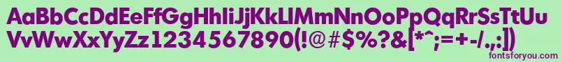 MontrealserialXboldRegular Font – Purple Fonts on Green Background