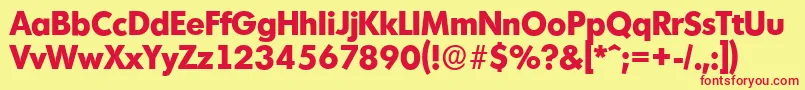MontrealserialXboldRegular Font – Red Fonts on Yellow Background