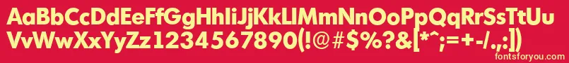 MontrealserialXboldRegular Font – Yellow Fonts on Red Background
