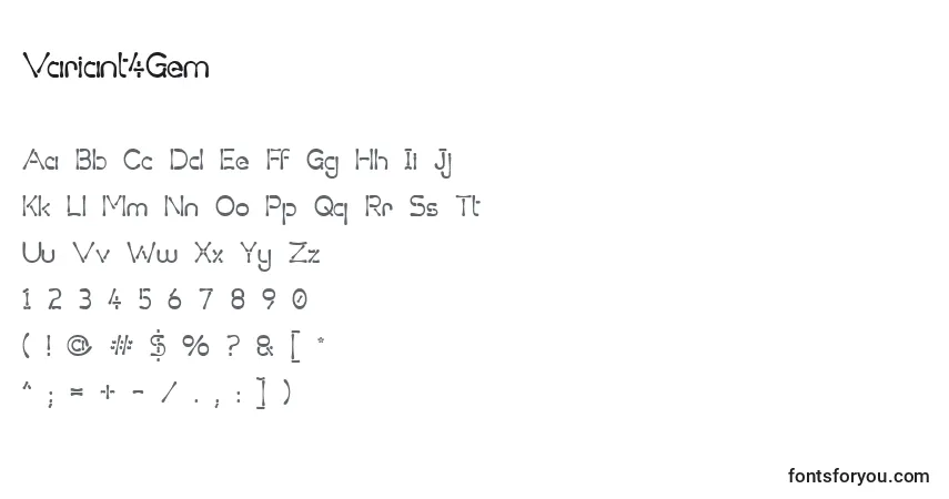 Variant4Gemフォント–アルファベット、数字、特殊文字