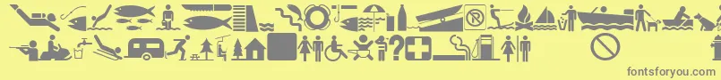 Glyphyx Two Nf Font – Gray Fonts on Yellow Background