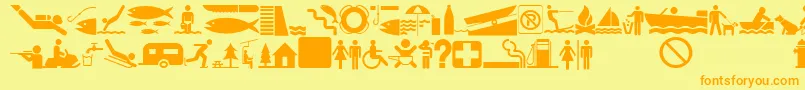 Glyphyx Two Nf Font – Orange Fonts on Yellow Background