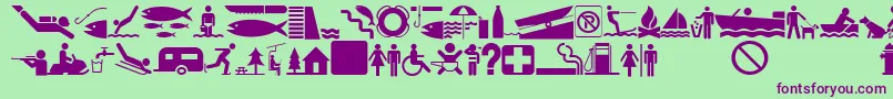 Glyphyx Two Nf Font – Purple Fonts on Green Background