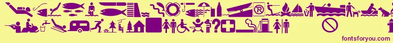 Glyphyx Two Nf Font – Purple Fonts on Yellow Background