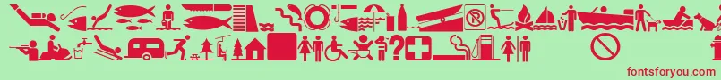 Glyphyx Two Nf Font – Red Fonts on Green Background
